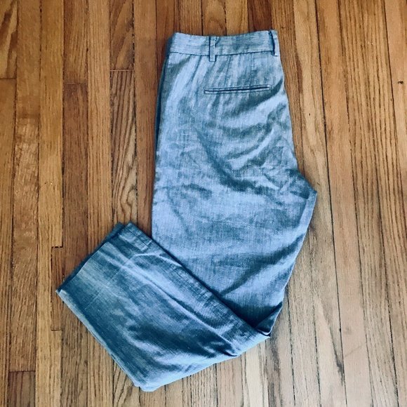 Grey linen cropped pants - GAP sz 10R - Picture 1 of 7